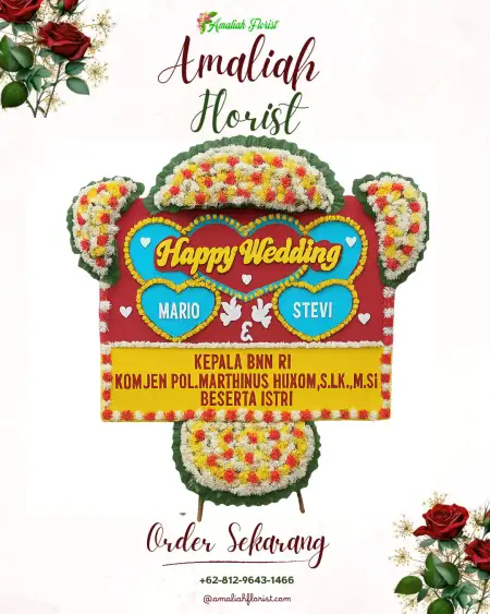 Papan Bunga Pernikahan Cikeusal